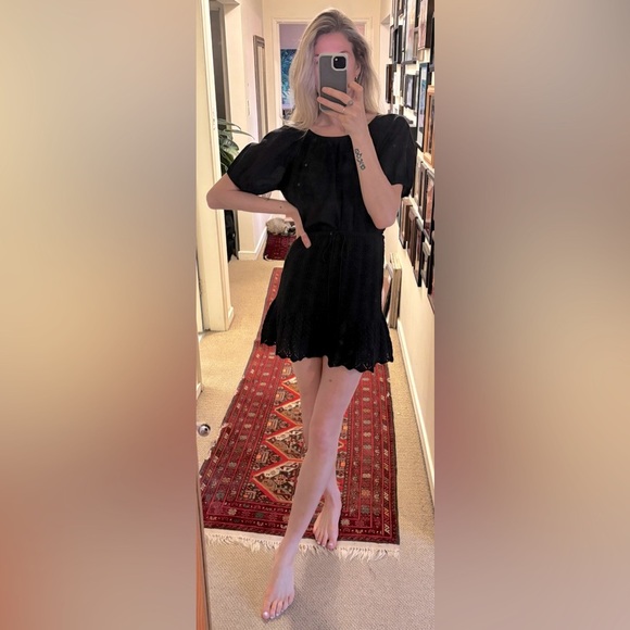 Zara Black Knit Crochet Woven Ruffle Skirt - Picture 4 of 9